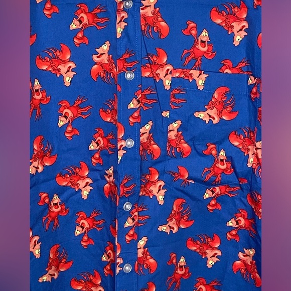 Disney The Little Mermaid Sebastian Woven Shirt for Men Button Down NWOT XXL - Picture 2 of 8